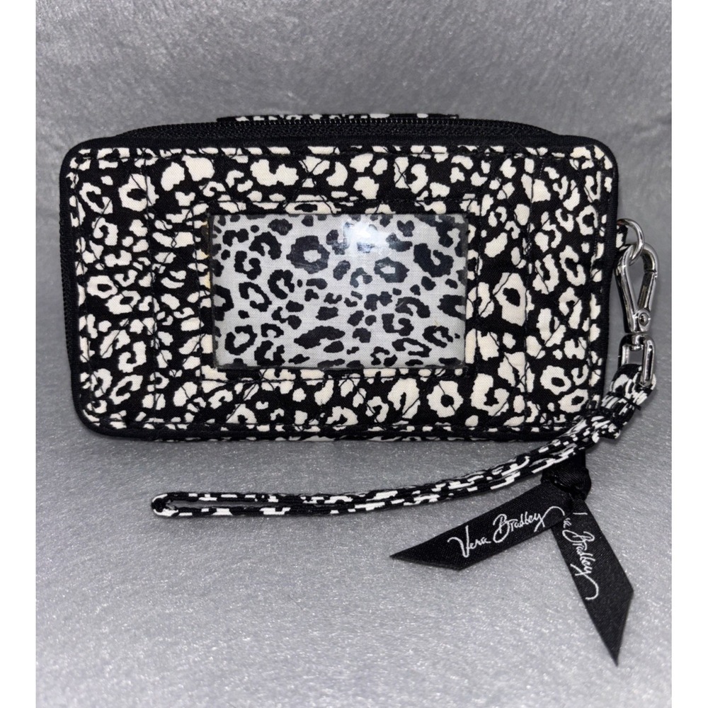 Vera Bradley Camocat Wallet Wristlet Black/White Print Credit Card Slots